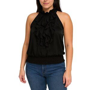 HeartSoul Women’s Ruffled Halter Top | Size Medium